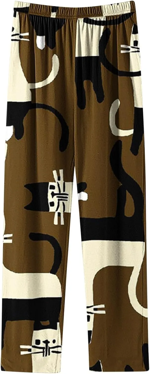 Women Wide Leg Sweatpants High Waisted Drawstring Baggy Jogger Fleece Loose Pajamas Pants with Pockets