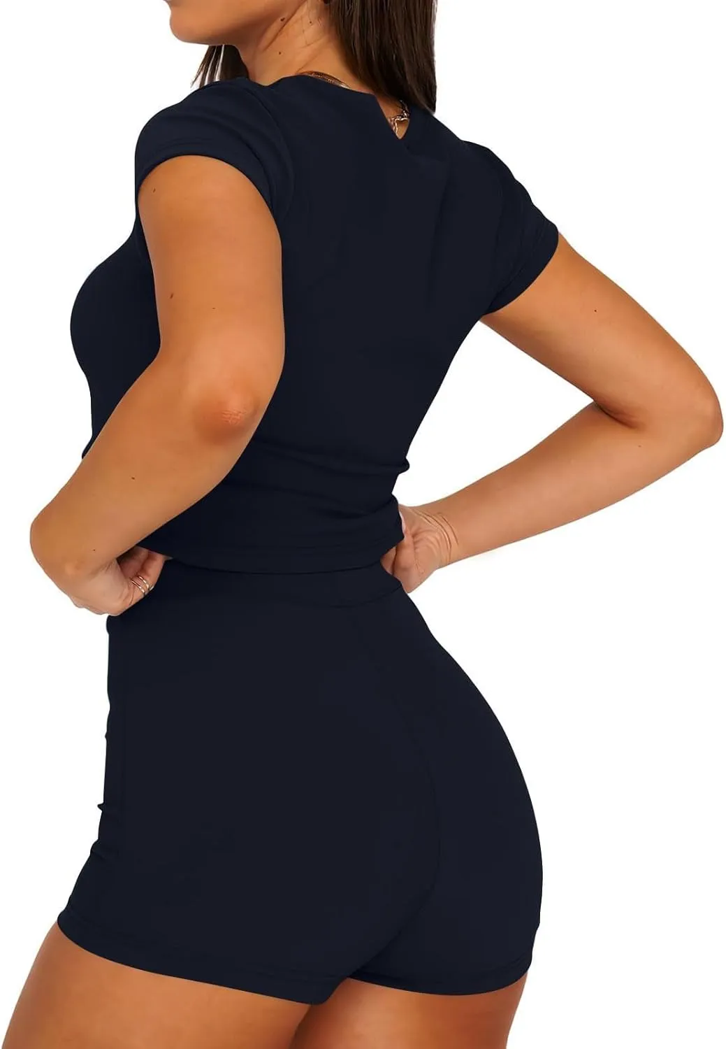 Womens 2 Piece Lounge Sets, Casual Outfits with Short, Workout for Women Tank Top, High Waist Booty Lifting Shorts
