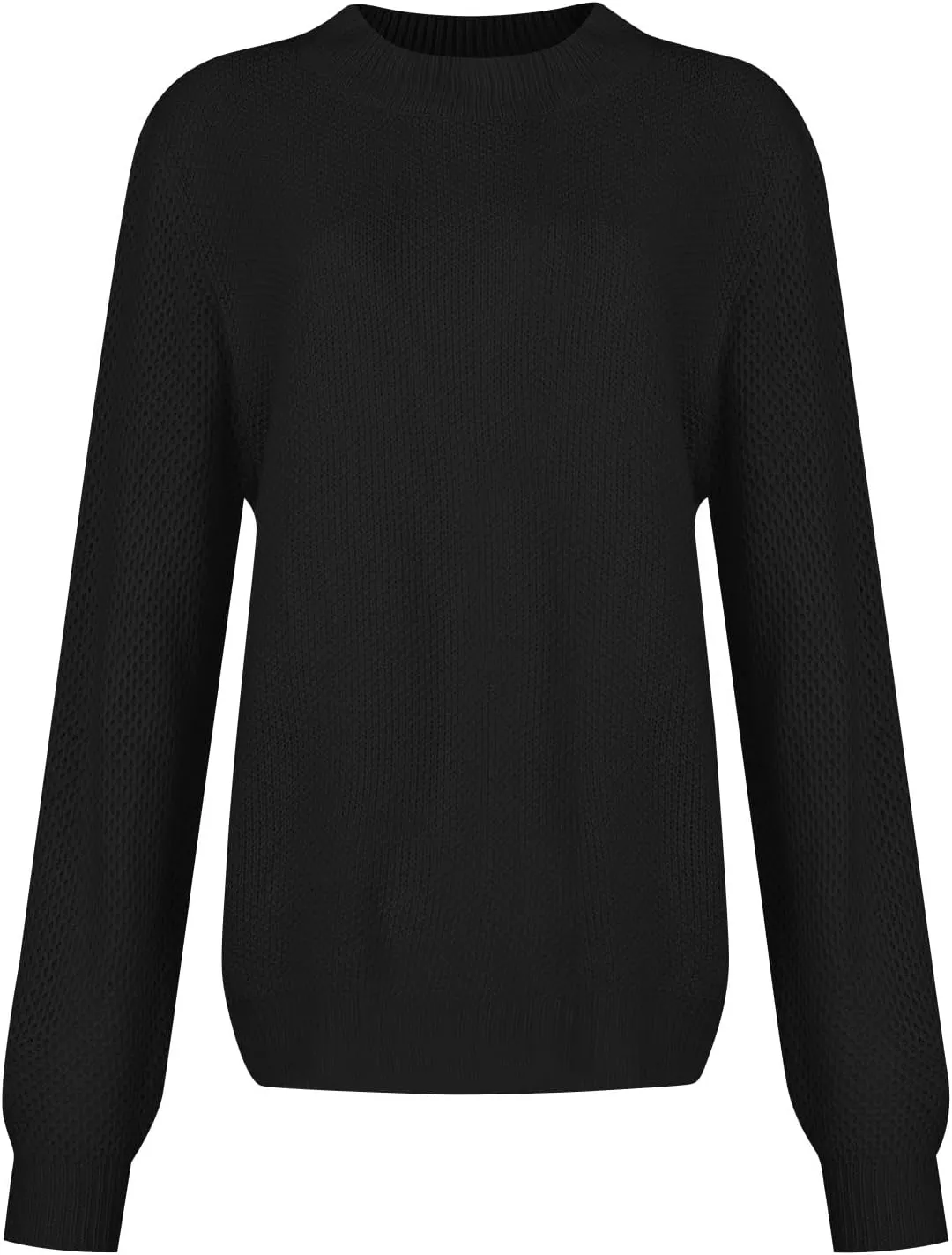 Women's 2024 Fall Casual Fall Oversized Sweater Long Sleeve Crew Neck Side Slit Oversized Ribbed Knit Pullover Tops