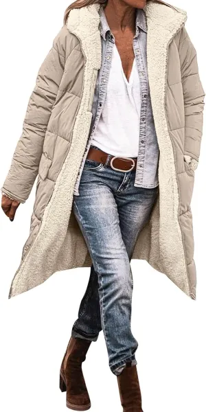 Womens 2024 Fashion Full Zip Fleece Coat Long Sleeve Pockets Outwear Comfort Warm Soft Overcoat Outdoor Home Clothes