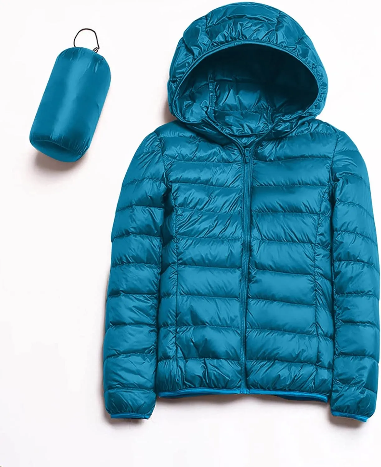 Womens 2024 Warm Lightweight Hooded Windproof Winter Coat Long Sleeve Casual Down Coat Home Outdoor Quilted Puffer Coat
