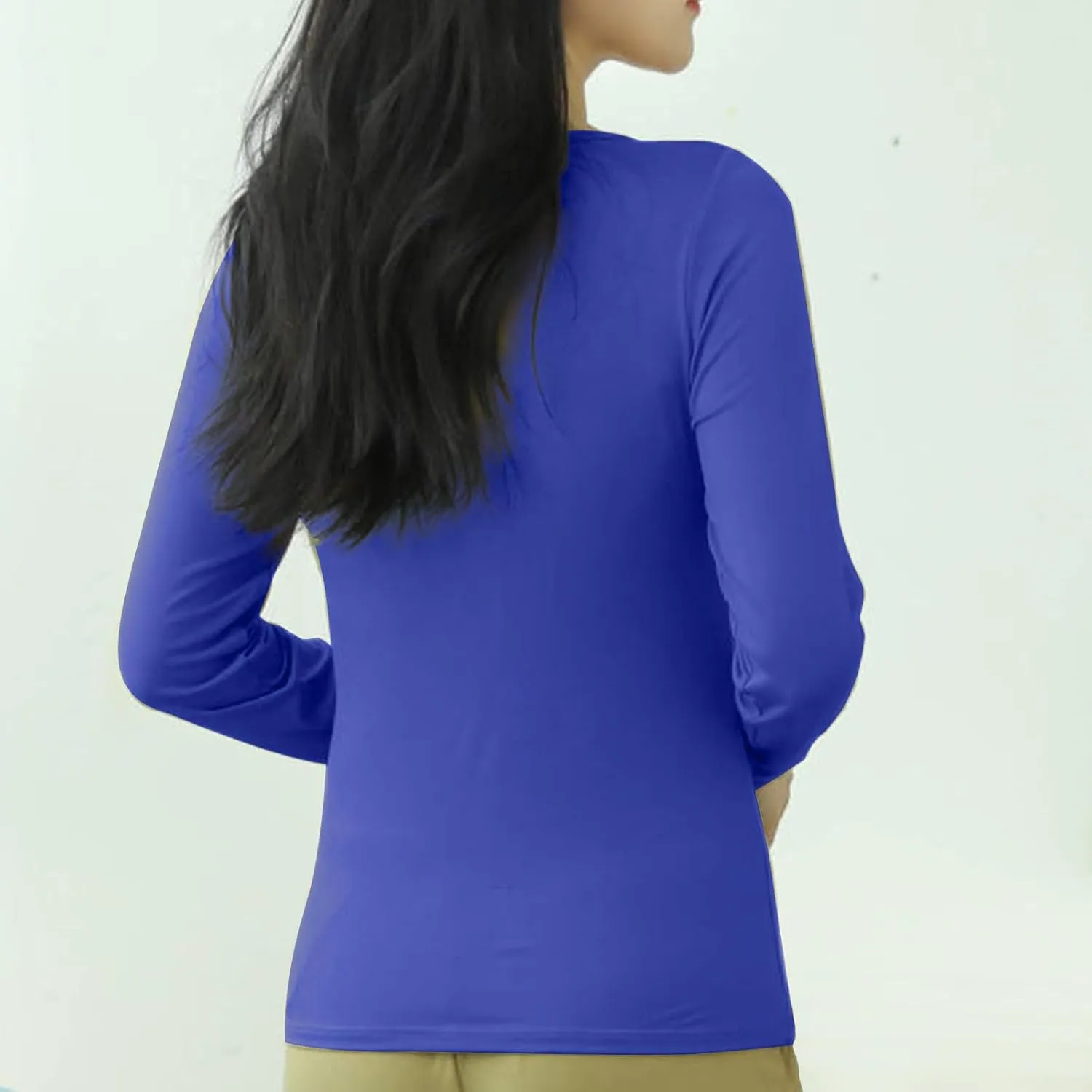 Women's Built-in Bra T-Shirt Long Sleeve Workout Yoga Tops Crewneck Padded Bra Soft Pajamas Comfy Athletic Shirts
