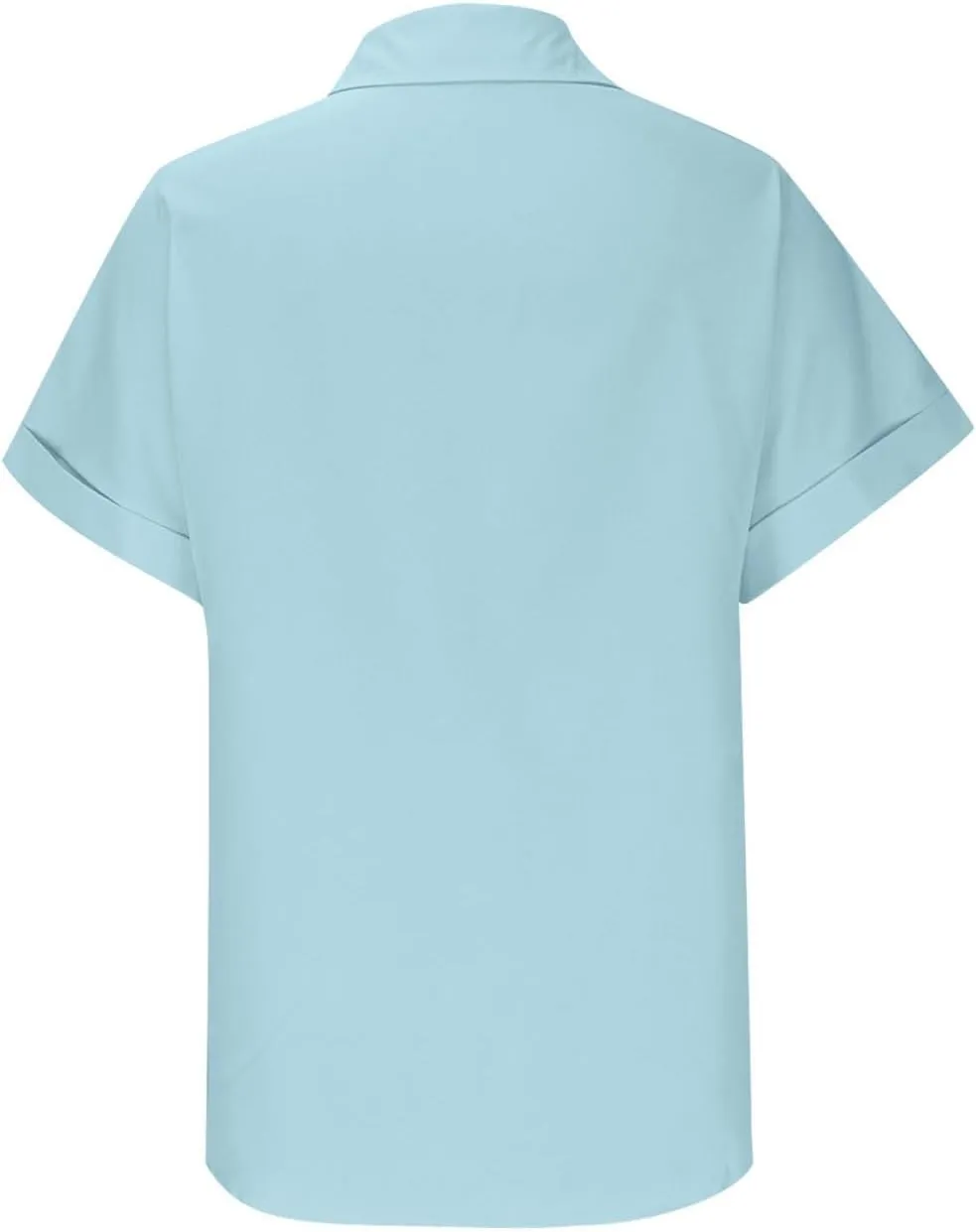 Women's Casual Button Down V Neck Short Sleeve Tops Pleated Blouses Loose Fit Summer Tees 2025 Stylish Fashion Shirt