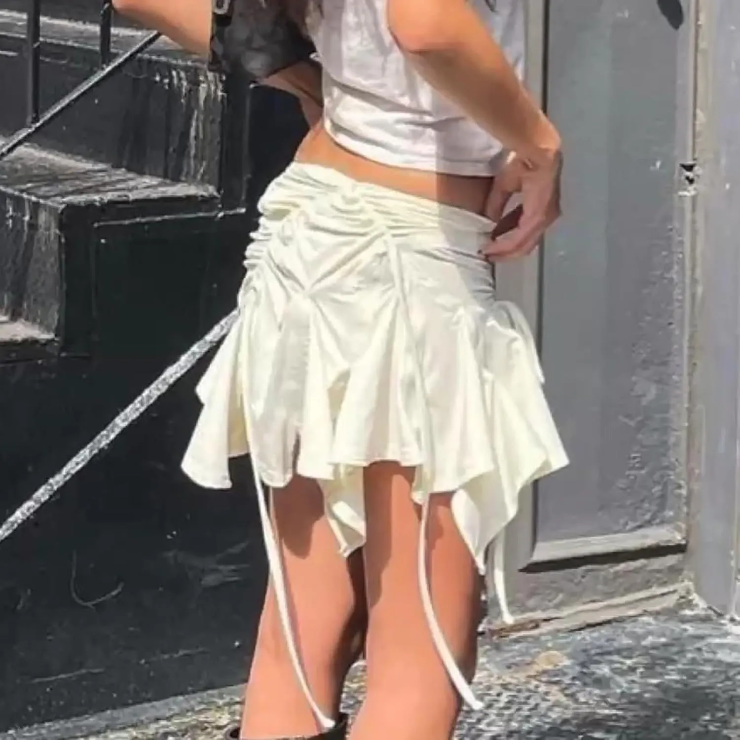 Women's Casual Chiffon Pleated Skater Short Skirt Elastic Swing Mini Skirts Black X Small Thigh Control Swimsuits