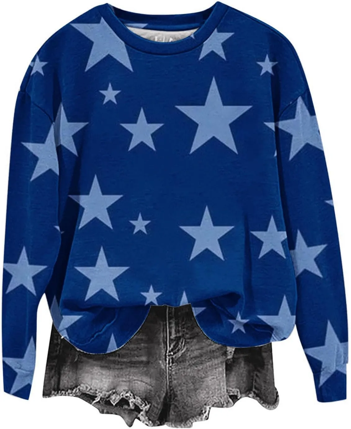 Womens Casual Hoodies Fashion Star Printed Casual Long Sleeve Hoodie Oversized Cropped Sweatshirt 2024 Fall Outfits