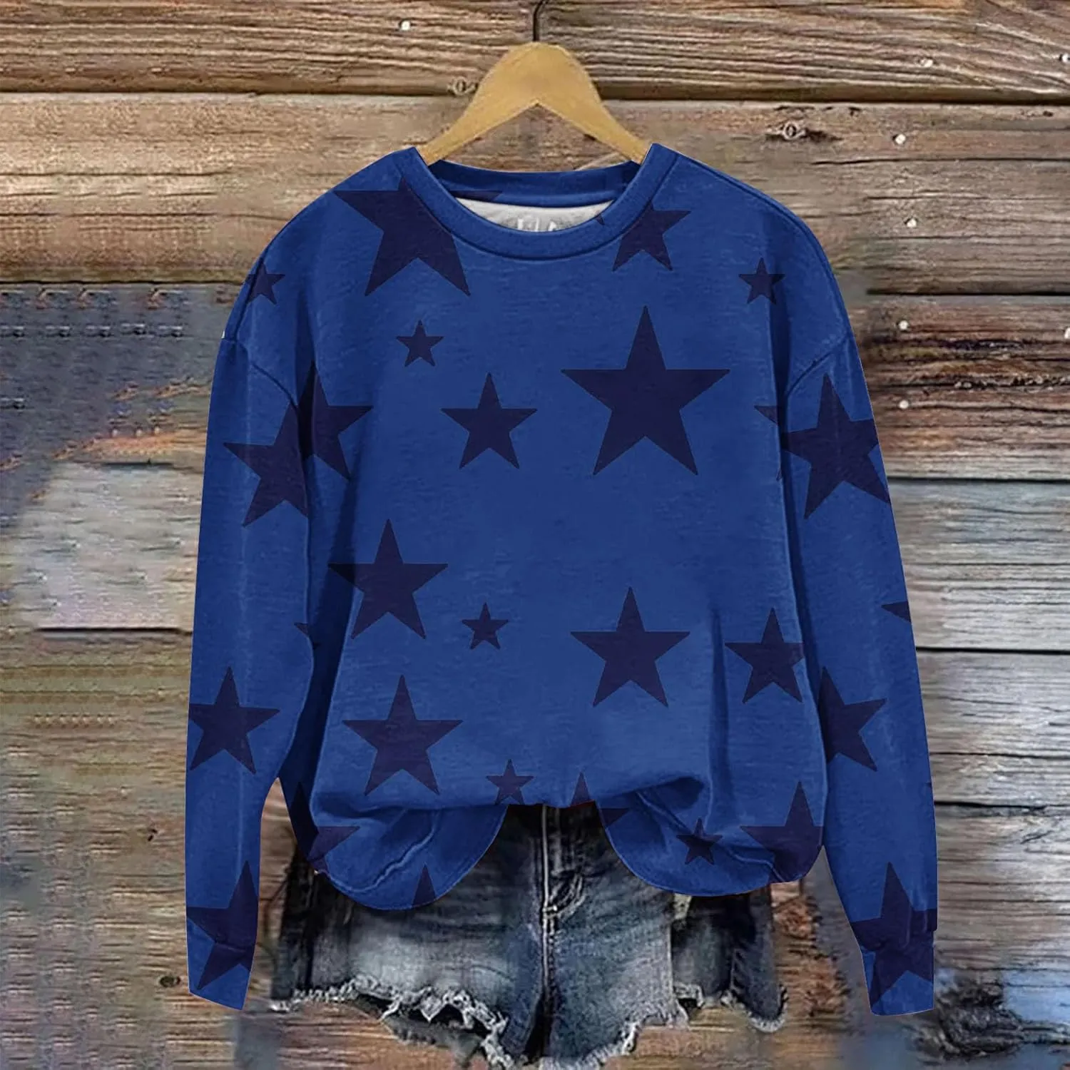 Womens Casual Hoodies Fashion Star Printed Casual Long Sleeve Hoodie Oversized Cropped Sweatshirt 2024 Fall Outfits