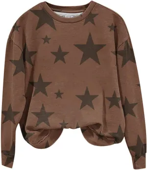 Womens Casual Hoodies Fashion Star Printed Casual Long Sleeve Hoodie Oversized Cropped Sweatshirt 2024 Fall Outfits