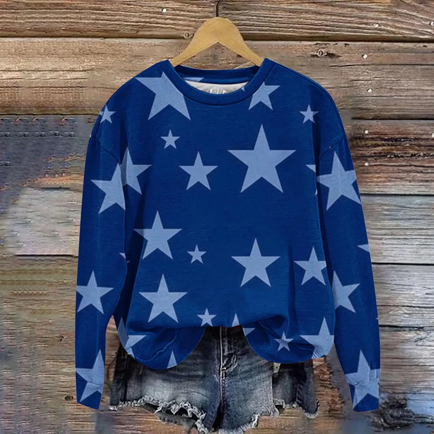 Womens Casual Hoodies Fashion Star Printed Casual Long Sleeve Hoodie Oversized Cropped Sweatshirt 2024 Fall Outfits