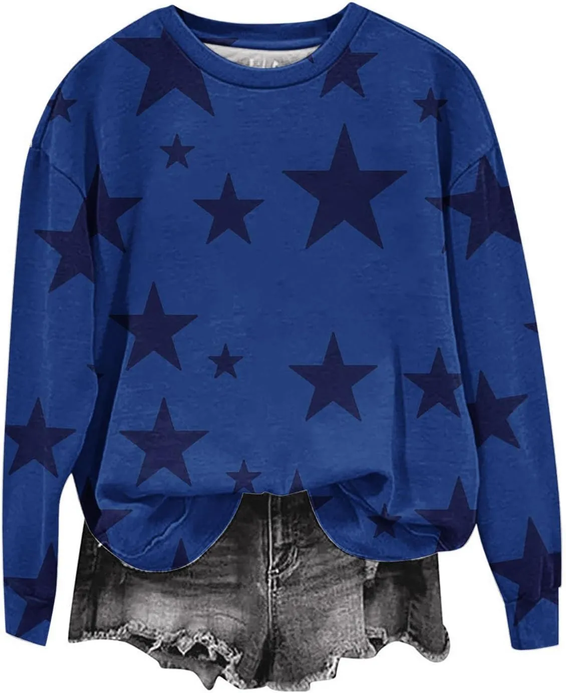 Womens Casual Hoodies Fashion Star Printed Casual Long Sleeve Hoodie Oversized Cropped Sweatshirt 2024 Fall Outfits