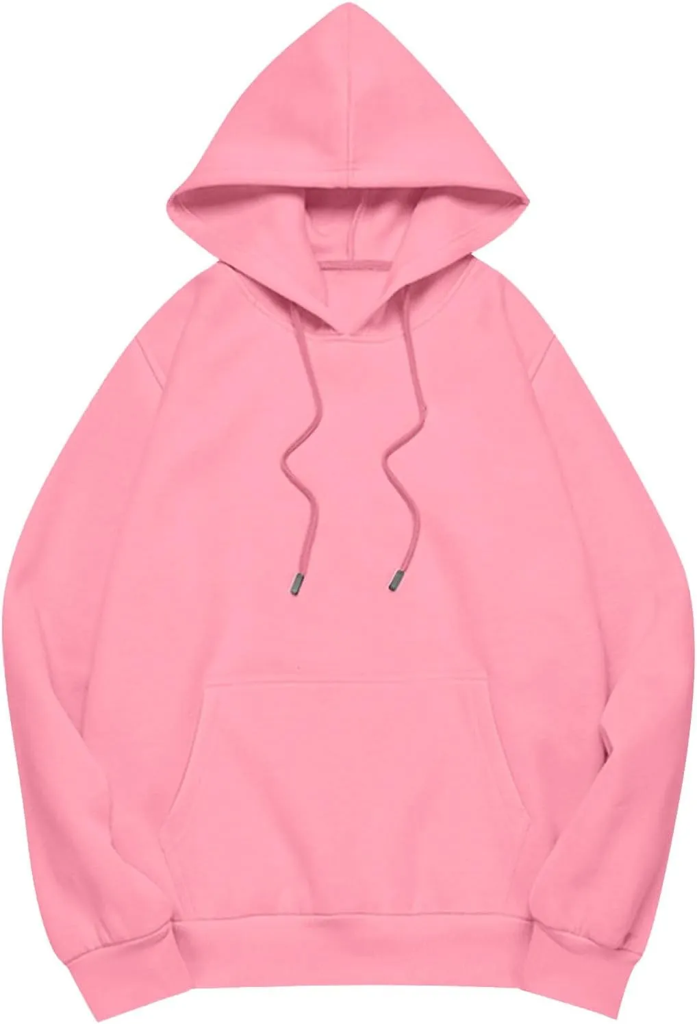 Womens Casual Soild Color Long Sleeve Hoodies Oversized Trendy Loose Fit Sweatshirts with Pockets Plus Size S-5xl