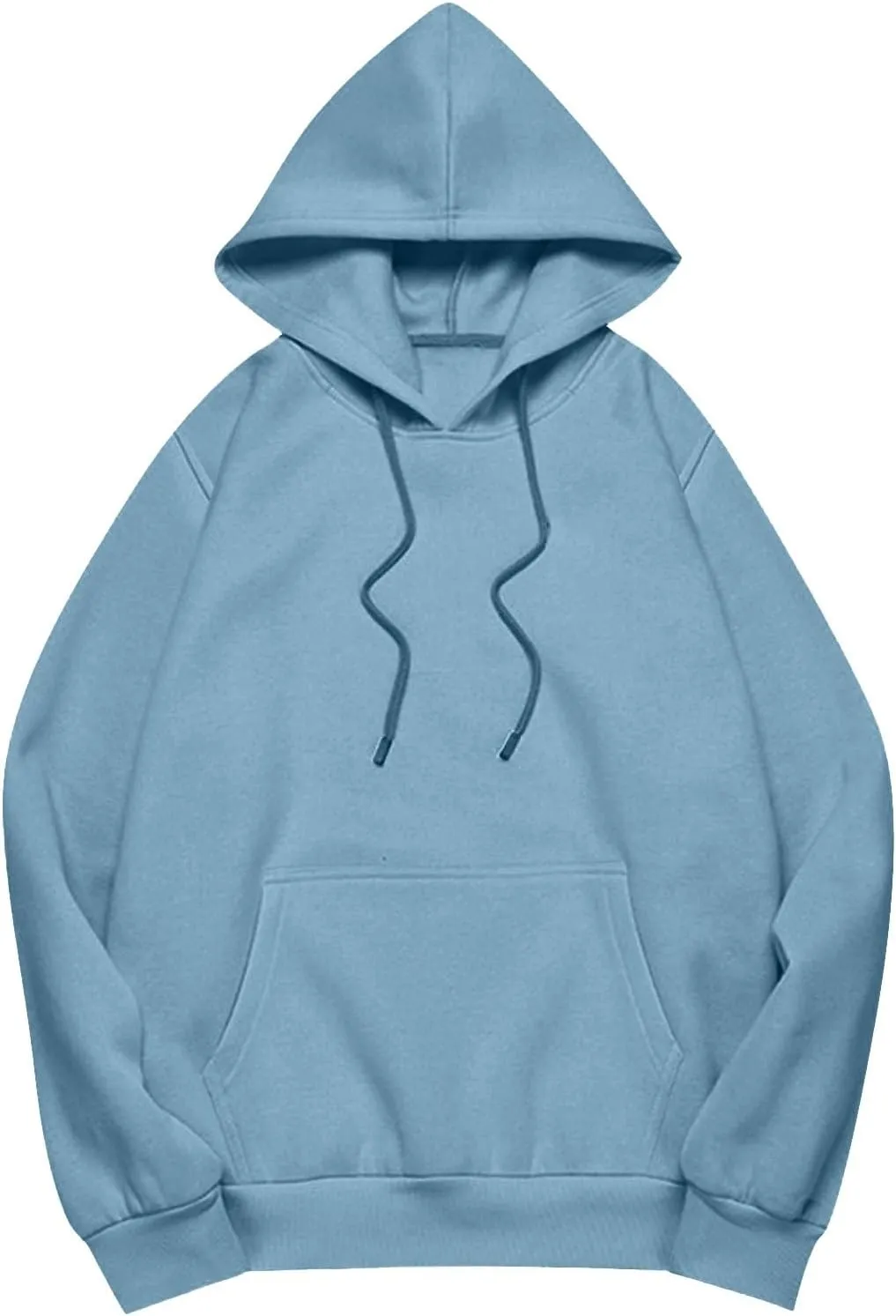 Womens Casual Soild Color Long Sleeve Hoodies Oversized Trendy Loose Fit Sweatshirts with Pockets Plus Size S-5xl