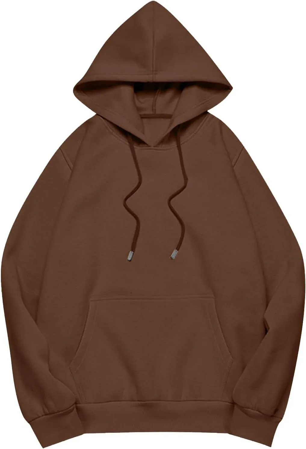 Womens Casual Soild Color Long Sleeve Hoodies Oversized Trendy Loose Fit Sweatshirts with Pockets Plus Size S-5xl