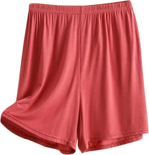 Women's Casual Summer Soft Modal Pajama Shorts Elastic Waist Pj Bottoms Loose Comfy Thin Boxer Sleepwear Lounge Shorts