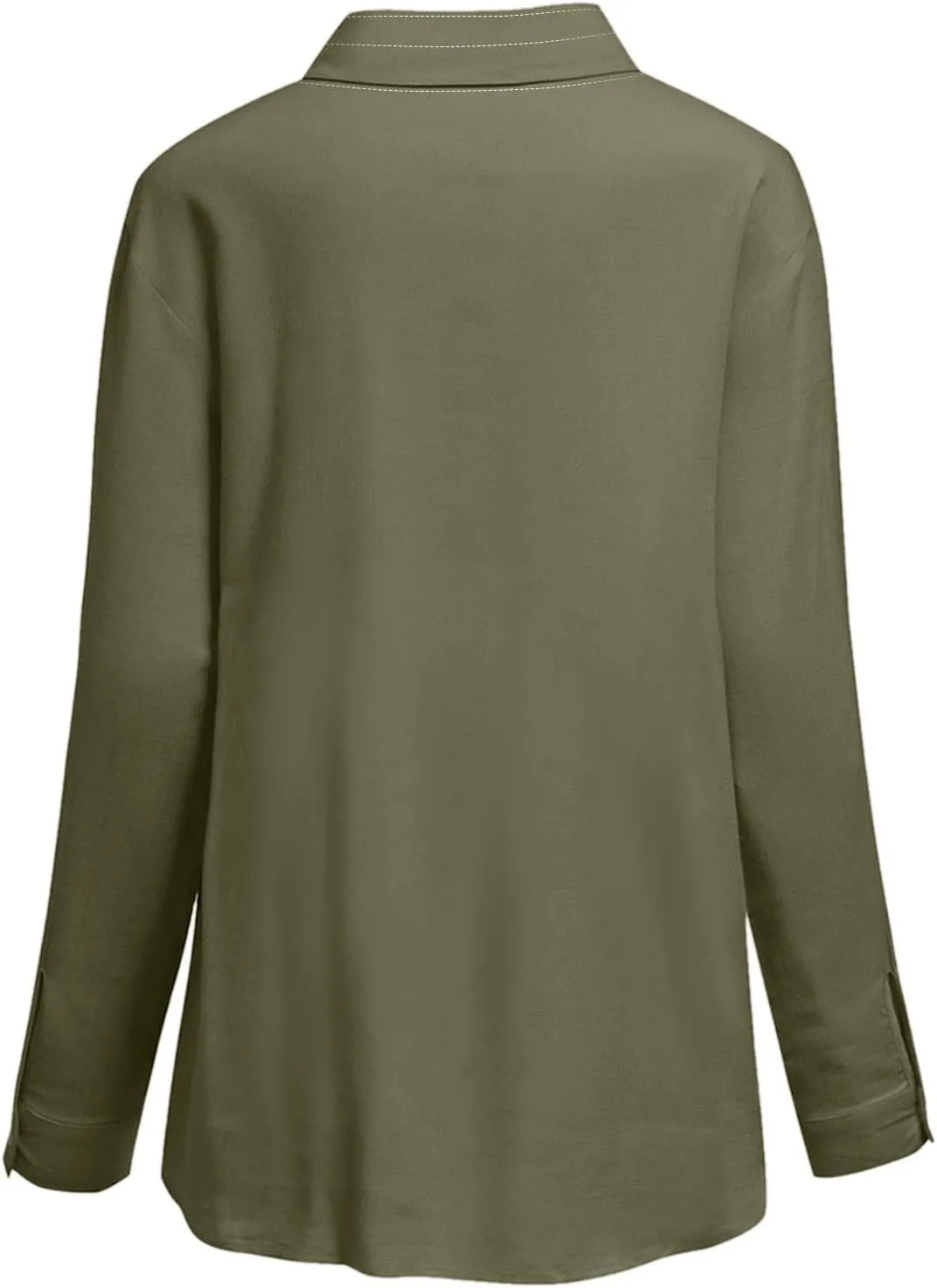 Womens Cotton Linen Button Down Shirts Summer Fall Casual Long Sleeve Solid Color Loose Fit Collared Work Blouse Tops