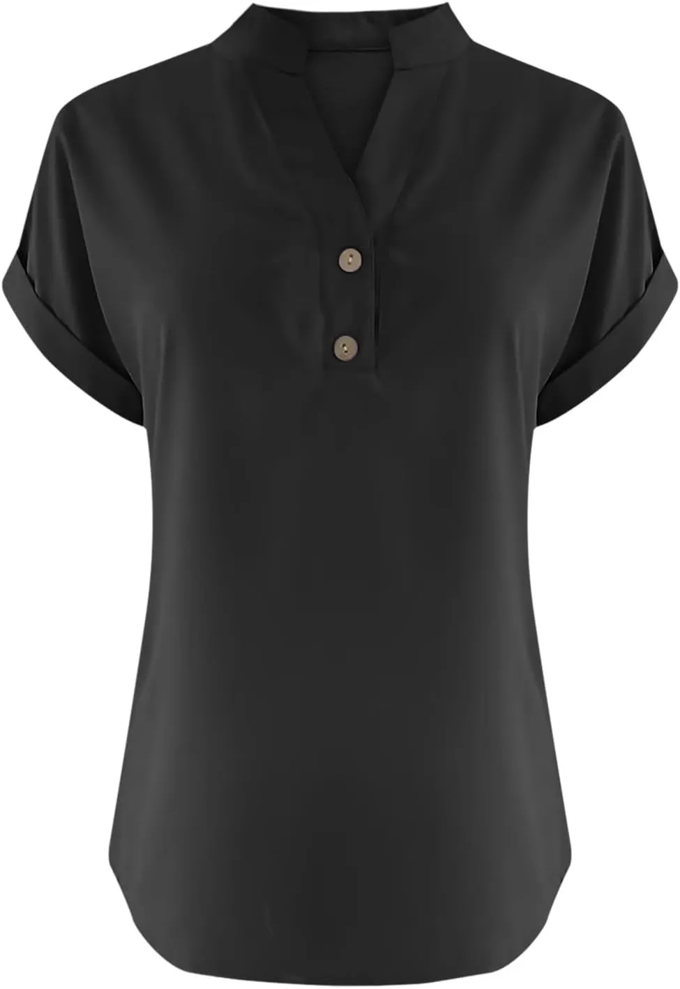 Womens Cotton Linen Shirts Summer Trendy Short Sleeve V-Neck Blouses Tops Button Down Gauze Tees Casual Clothes 2025
