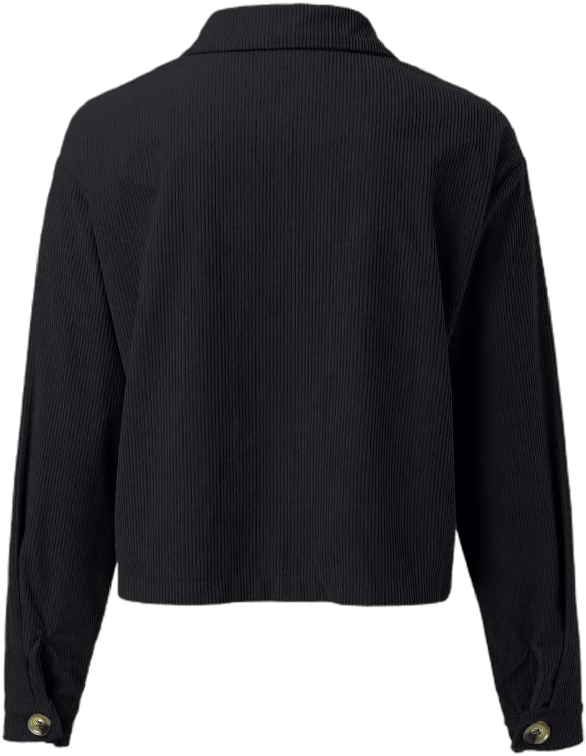 Womens Cropped Button Up Hoodies Sweatshirt Solid Color Lapel Long Sleeve Lightweight Jacket Winter Outfits Clothes