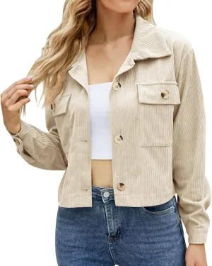 Womens Cropped Button Up Hoodies Sweatshirt Solid Color Lapel Long Sleeve Lightweight Jacket Winter Outfits Clothes