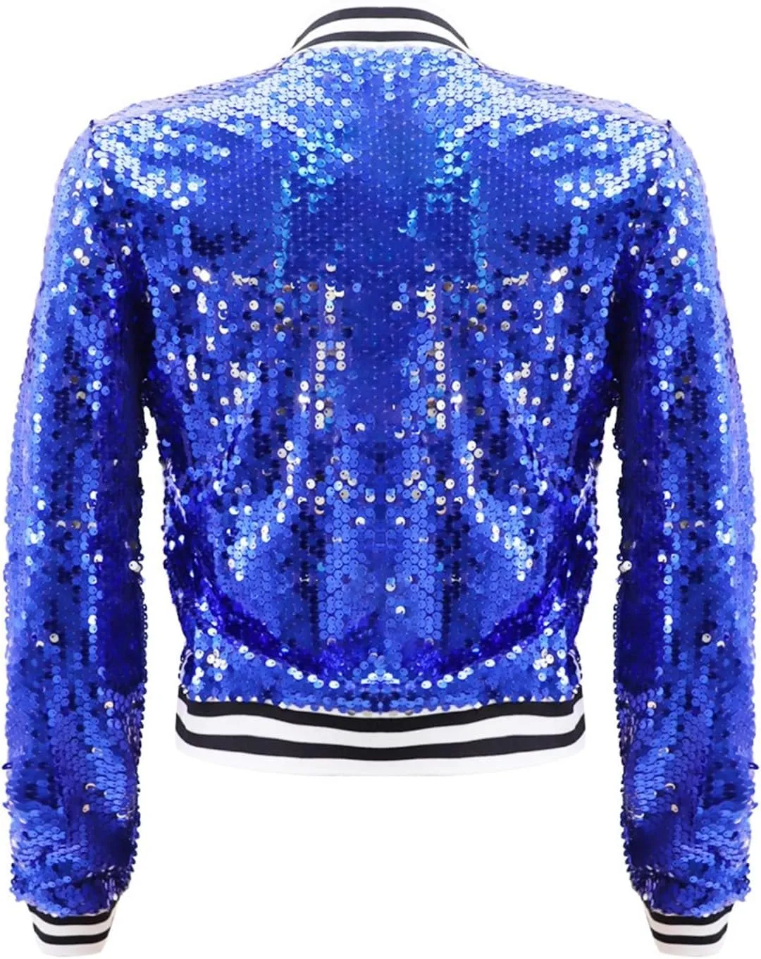 Women's Cropped Zip Up Bomber Jacket Sparkly Casual Crewneck Long Sleeve Coats Glitter Party Outwear Winter Clothes