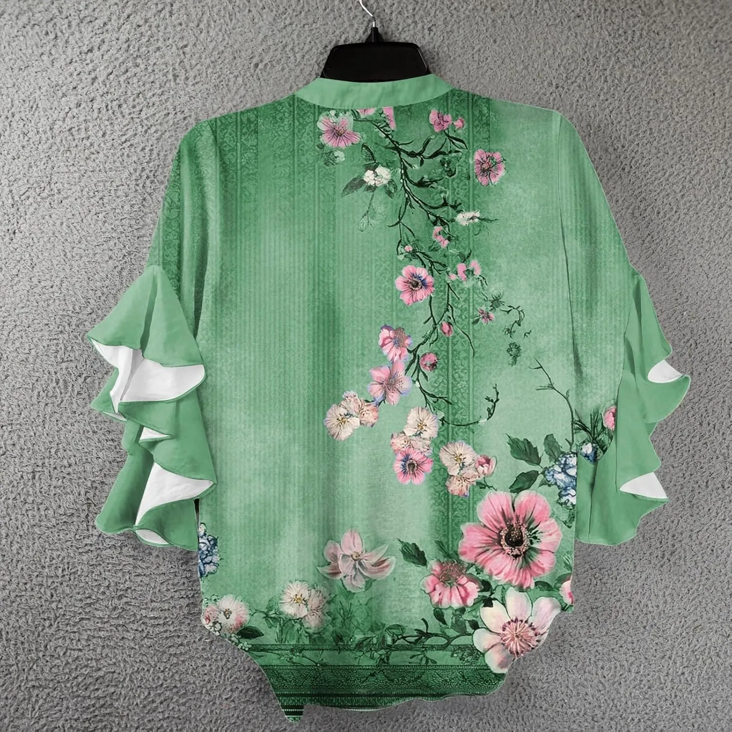 Womens Dress Shirts 3/4 Sleeve Loose Ruffle Summer Tshirt Button Down Henley Vneck Pleated 2025 Tops 1/2 Sleeve Blouse