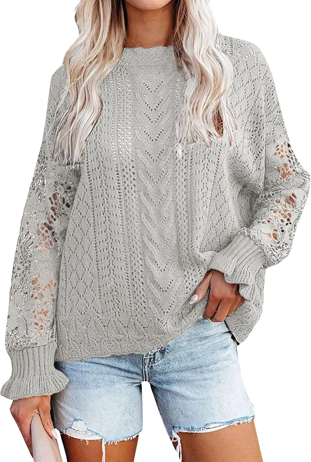 Women's Elegant Pullover Sweater Mock Neck Slim Fit Long Sleeve Knitted Ribbed Chunky Vacation Jumper Tops