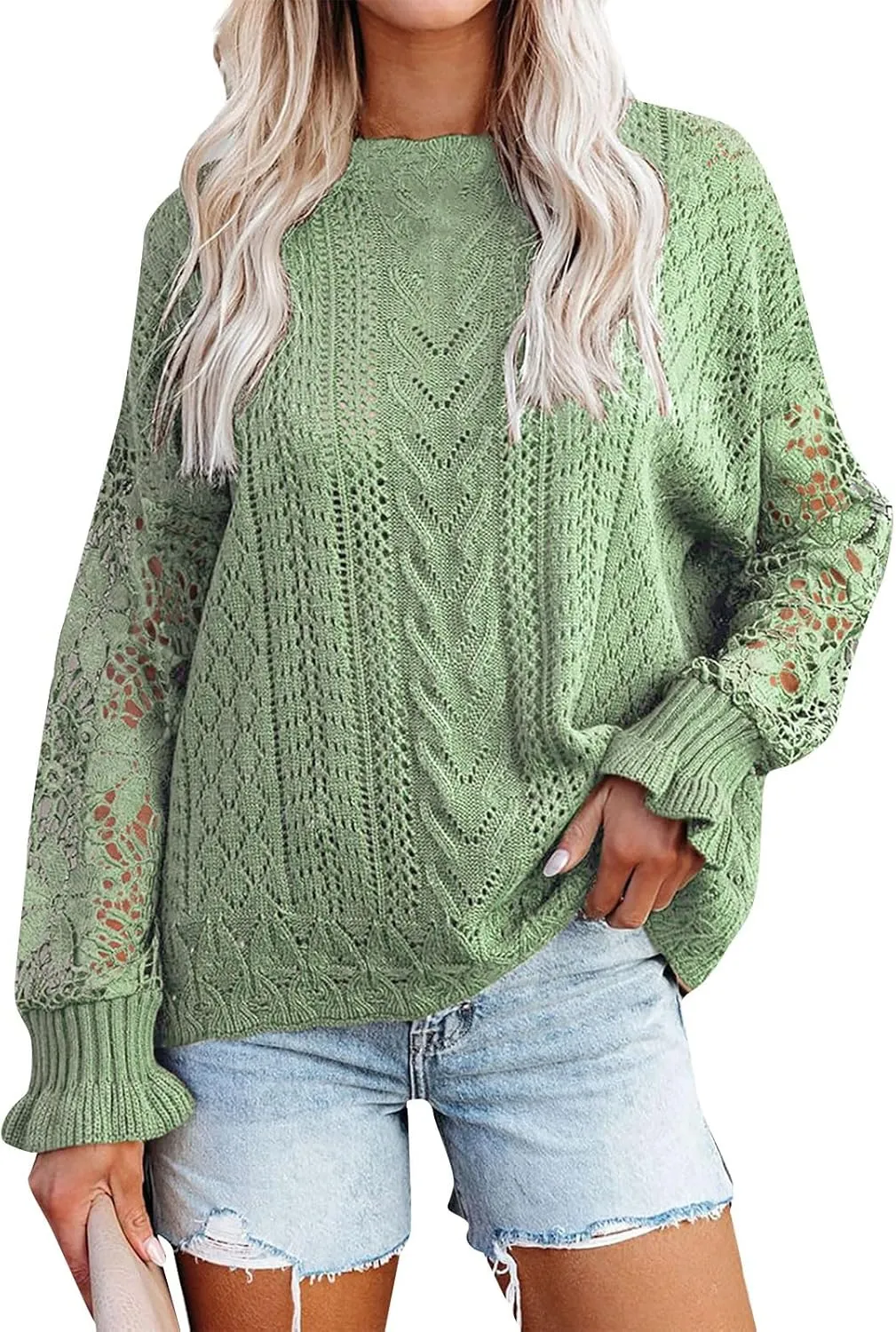 Women's Elegant Pullover Sweater Mock Neck Slim Fit Long Sleeve Knitted Ribbed Chunky Vacation Jumper Tops