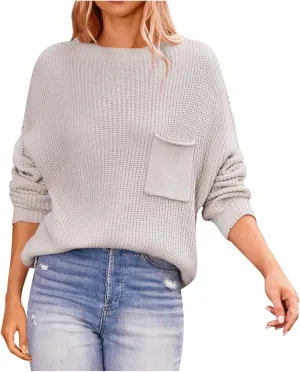 Women's Elegant Pullover Sweater Mock Neck Slim Fit Long Sleeve Knitted Ribbed Chunky Vacation Jumper Tops