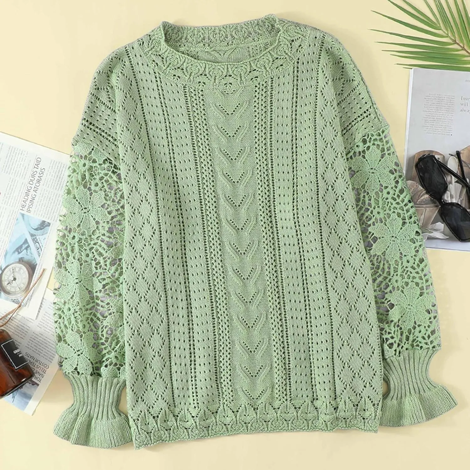 Women's Elegant Pullover Sweater Mock Neck Slim Fit Long Sleeve Knitted Ribbed Chunky Vacation Jumper Tops