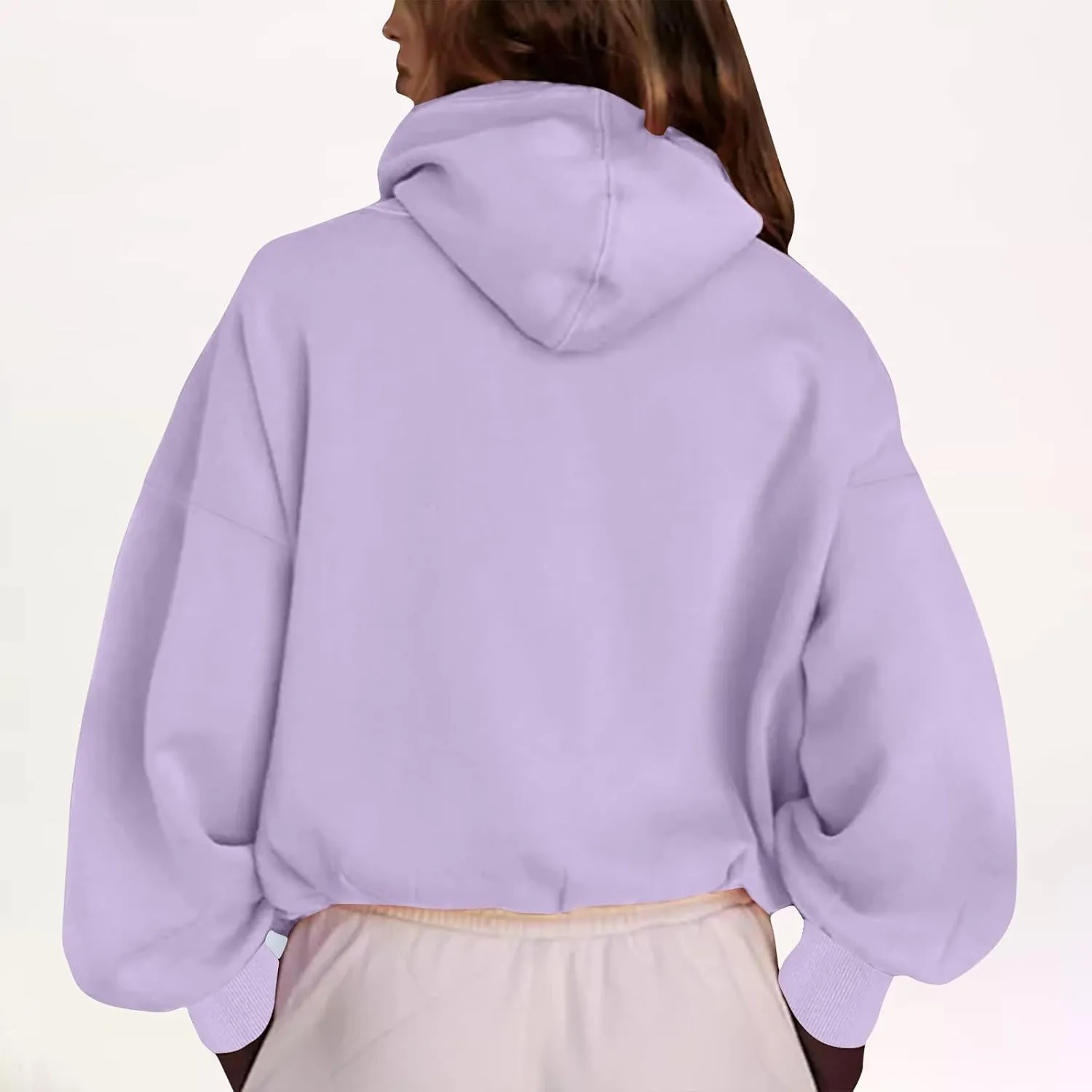 Womens Fall Fashion 2025 Half Zip Cropped Sweatshirt Long Sleeve Stand Collar Oversized Casual Y2k Pullover Top Shirt