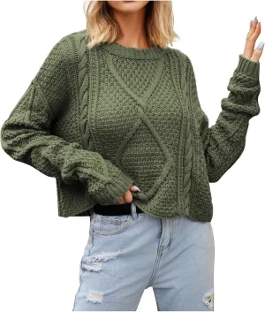 Women's Fall Mock Neck Cropped Sweater 2024 Long Sleeve Soft Trendy Ribbed Knit Cute Ladies Pullover Jumper Tops