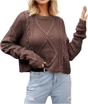 Women's Fall Mock Neck Cropped Sweater 2024 Long Sleeve Soft Trendy Ribbed Knit Cute Ladies Pullover Jumper Tops