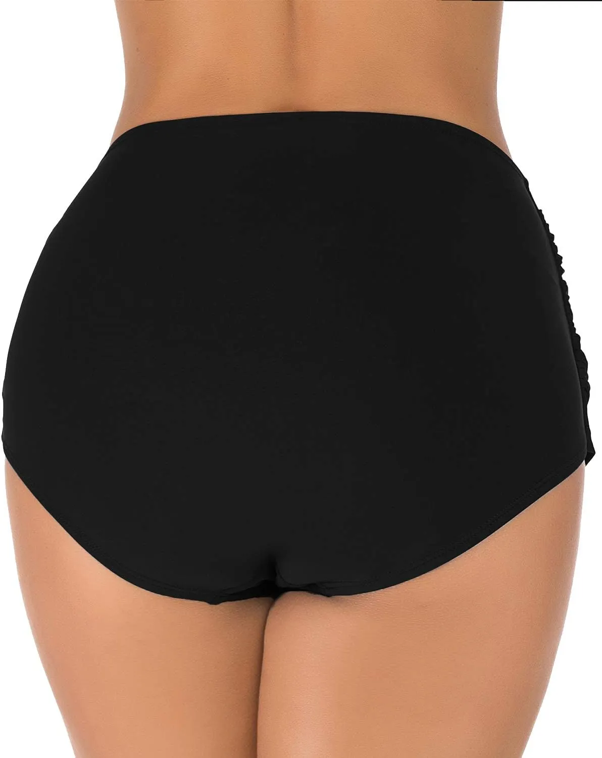 Womens High Waisted Bikini Bottoms Full Coverage Bathing Suit Swim Bottom