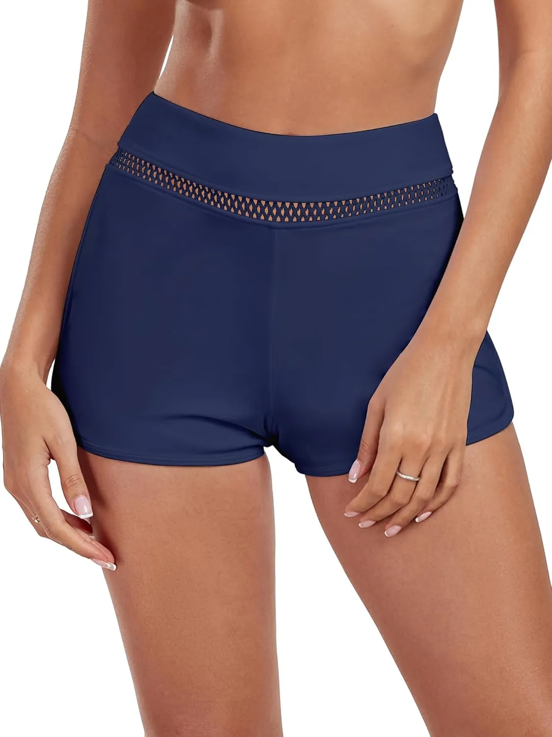 Women's High Waisted Swim Board Shorts Full Liner Swimsuit Bottoms Quick Dry Boyshorts Bottoms Bathing Trunks