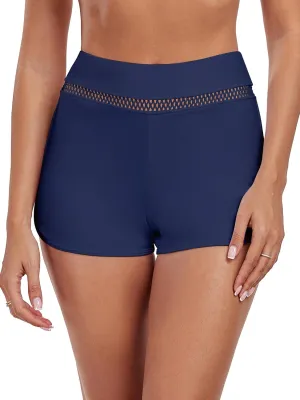Women's High Waisted Swim Board Shorts Full Liner Swimsuit Bottoms Quick Dry Boyshorts Bottoms Bathing Trunks