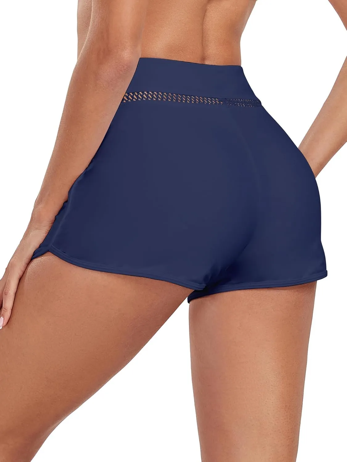 Women's High Waisted Swim Board Shorts Full Liner Swimsuit Bottoms Quick Dry Boyshorts Bottoms Bathing Trunks