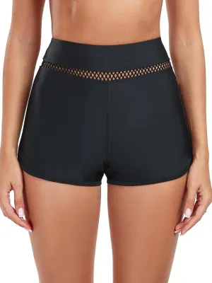 Women's High Waisted Swim Board Shorts Full Liner Swimsuit Bottoms Quick Dry Boyshorts Bottoms Bathing Trunks