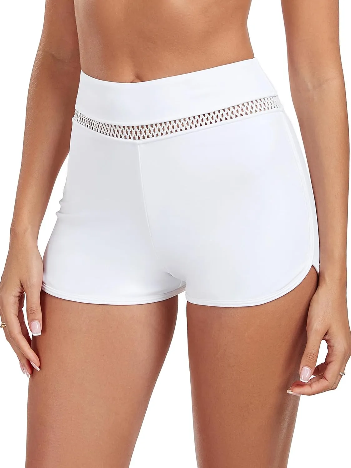 Women's High Waisted Swim Board Shorts Full Liner Swimsuit Bottoms Quick Dry Boyshorts Bottoms Bathing Trunks