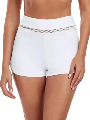 Women's High Waisted Swim Board Shorts Full Liner Swimsuit Bottoms Quick Dry Boyshorts Bottoms Bathing Trunks