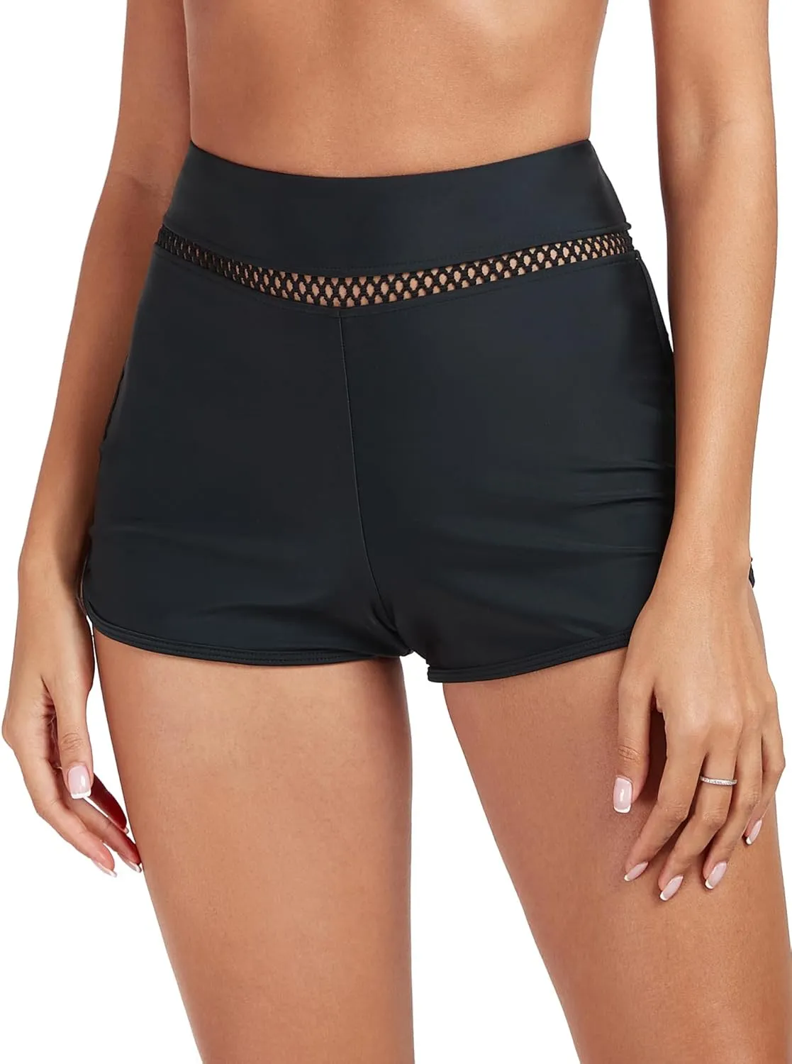 Women's High Waisted Swim Board Shorts Full Liner Swimsuit Bottoms Quick Dry Boyshorts Bottoms Bathing Trunks