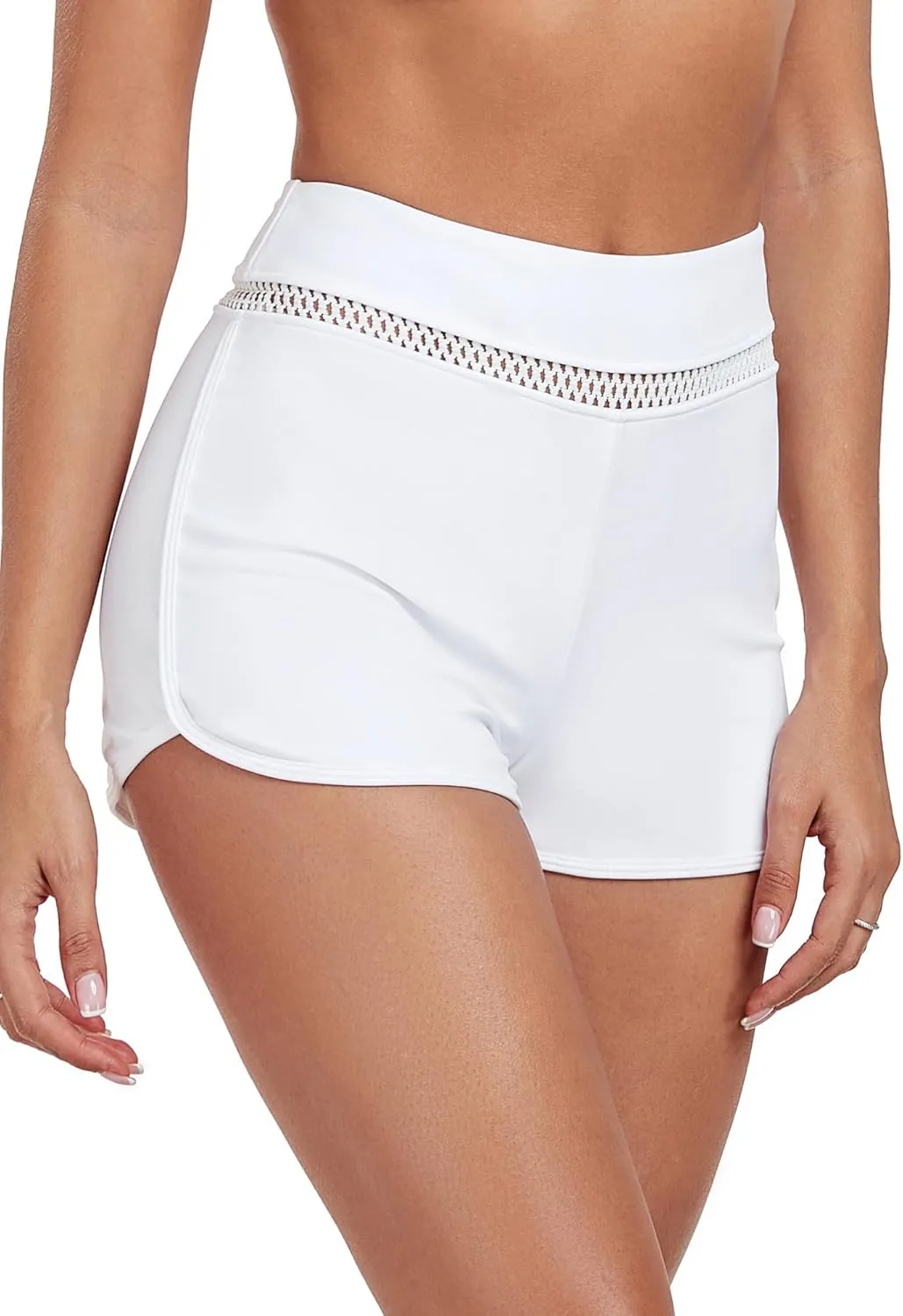 Women's High Waisted Swim Board Shorts Full Liner Swimsuit Bottoms Quick Dry Boyshorts Bottoms Bathing Trunks