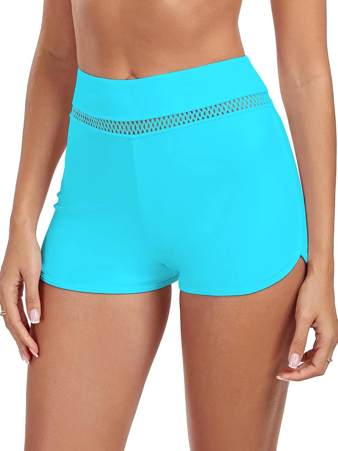 Women's High Waisted Swim Board Shorts Full Liner Swimsuit Bottoms Quick Dry Boyshorts Bottoms Bathing Trunks
