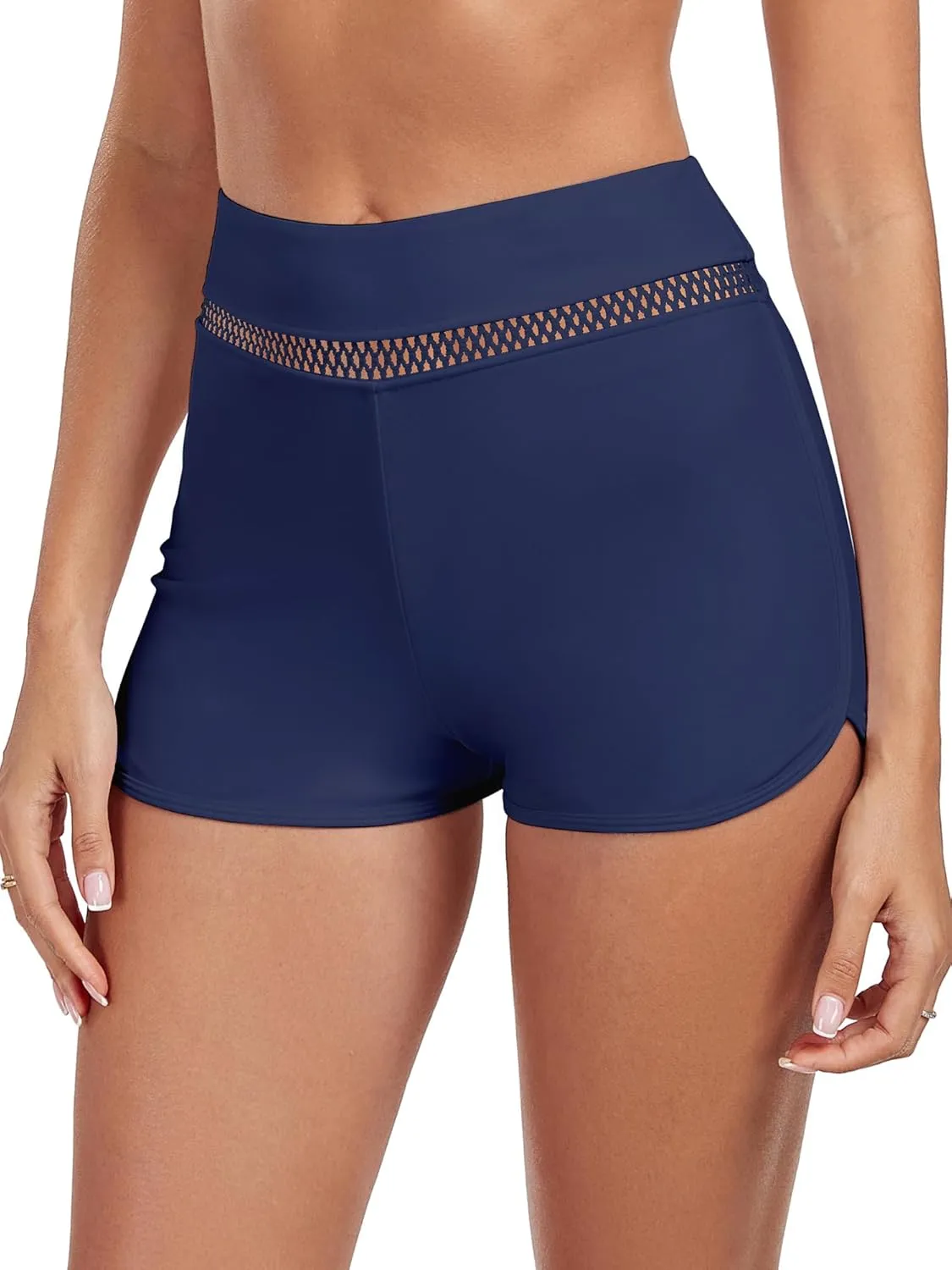 Women's High Waisted Swim Board Shorts Full Liner Swimsuit Bottoms Quick Dry Boyshorts Bottoms Bathing Trunks
