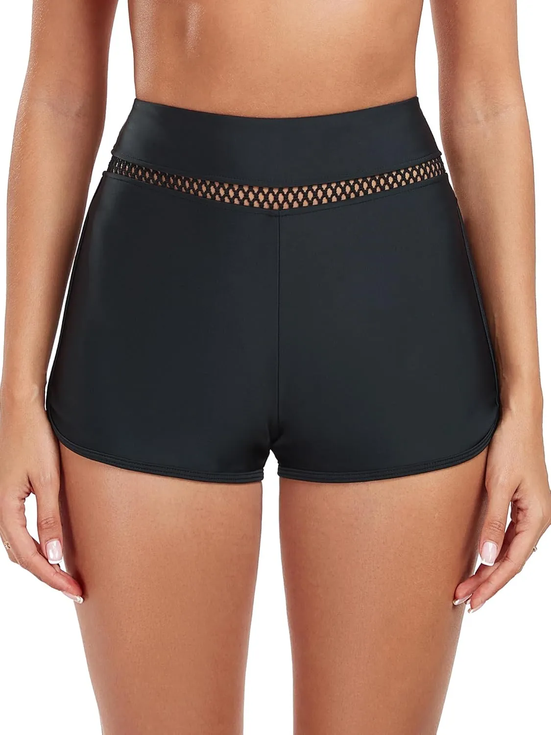Women's High Waisted Swim Board Shorts Full Liner Swimsuit Bottoms Quick Dry Boyshorts Bottoms Bathing Trunks