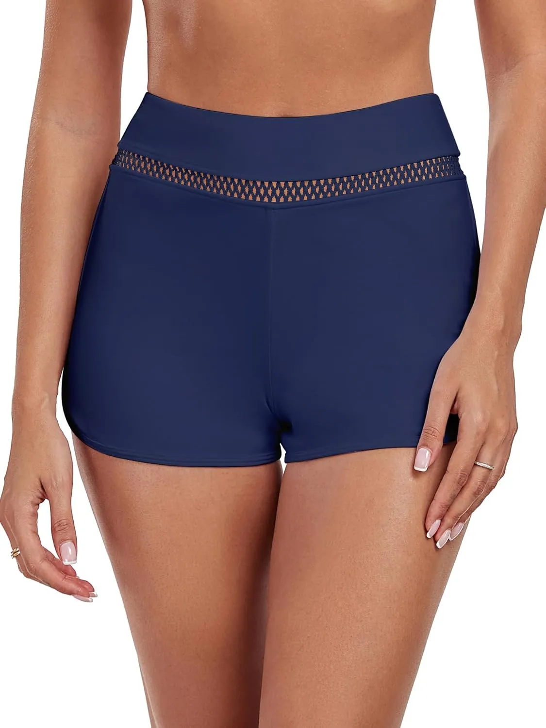Women's High Waisted Swim Board Shorts Full Liner Swimsuit Bottoms Quick Dry Boyshorts Bottoms Bathing Trunks