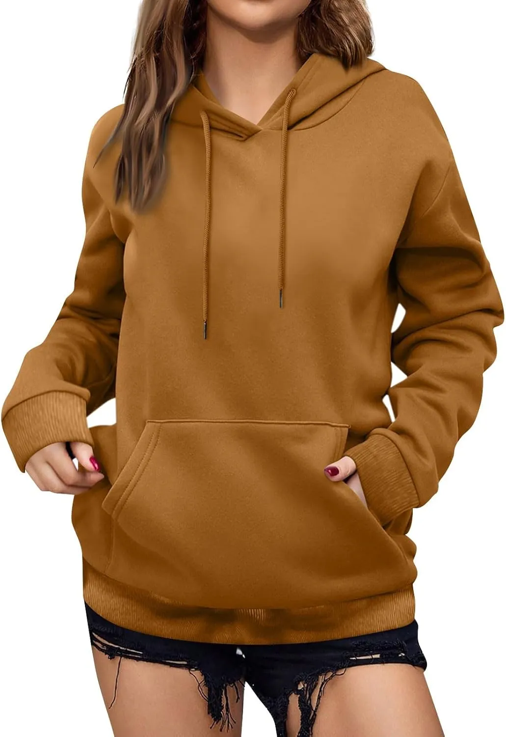 Womens Hoodies Fleece Sweatshirts Casual Fashion Long Sleeve Hoodies Pullover Winter Fall Outfits with Pocket