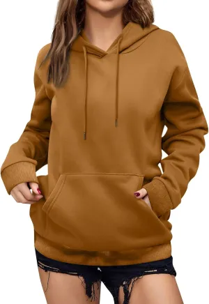 Womens Hoodies Fleece Sweatshirts Casual Fashion Long Sleeve Hoodies Pullover Winter Fall Outfits with Pocket