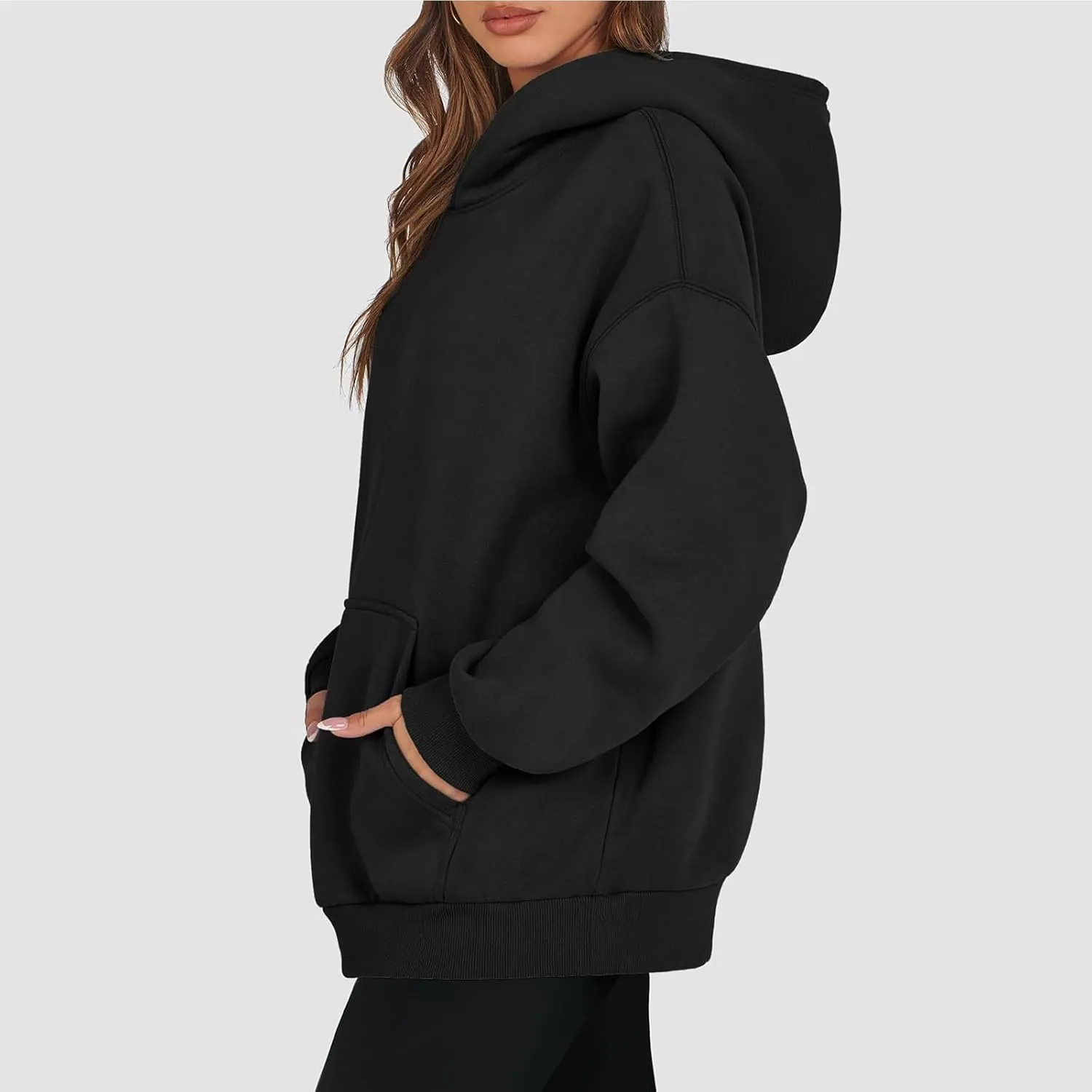 Womens Hoodies Oversized Sweatshirts Long Sleeve Fleece Hooded Sweatshirt Casual Pullover Top Fall Outfits with Pocket