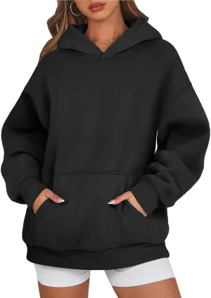 Womens Hoodies Oversized Sweatshirts Long Sleeve Fleece Hooded Sweatshirt Casual Pullover Top Fall Outfits with Pocket