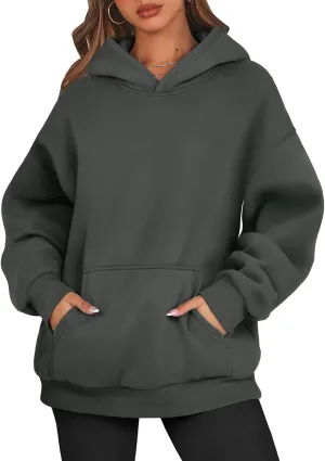Womens Hoodies Oversized Sweatshirts Long Sleeve Fleece Hooded Sweatshirt Casual Pullover Top Fall Outfits with Pocket
