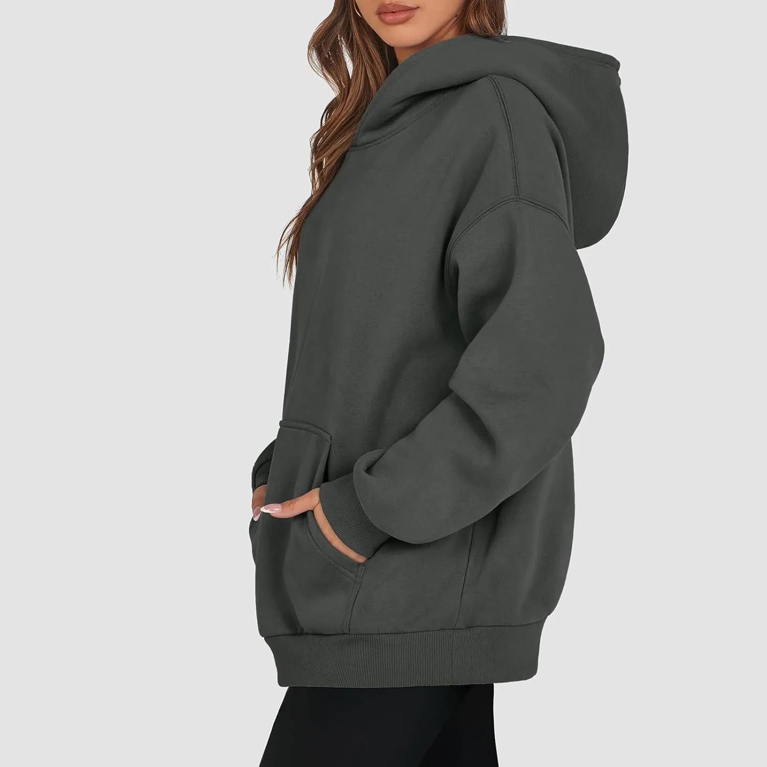 Womens Hoodies Oversized Sweatshirts Long Sleeve Fleece Hooded Sweatshirt Casual Pullover Top Fall Outfits with Pocket
