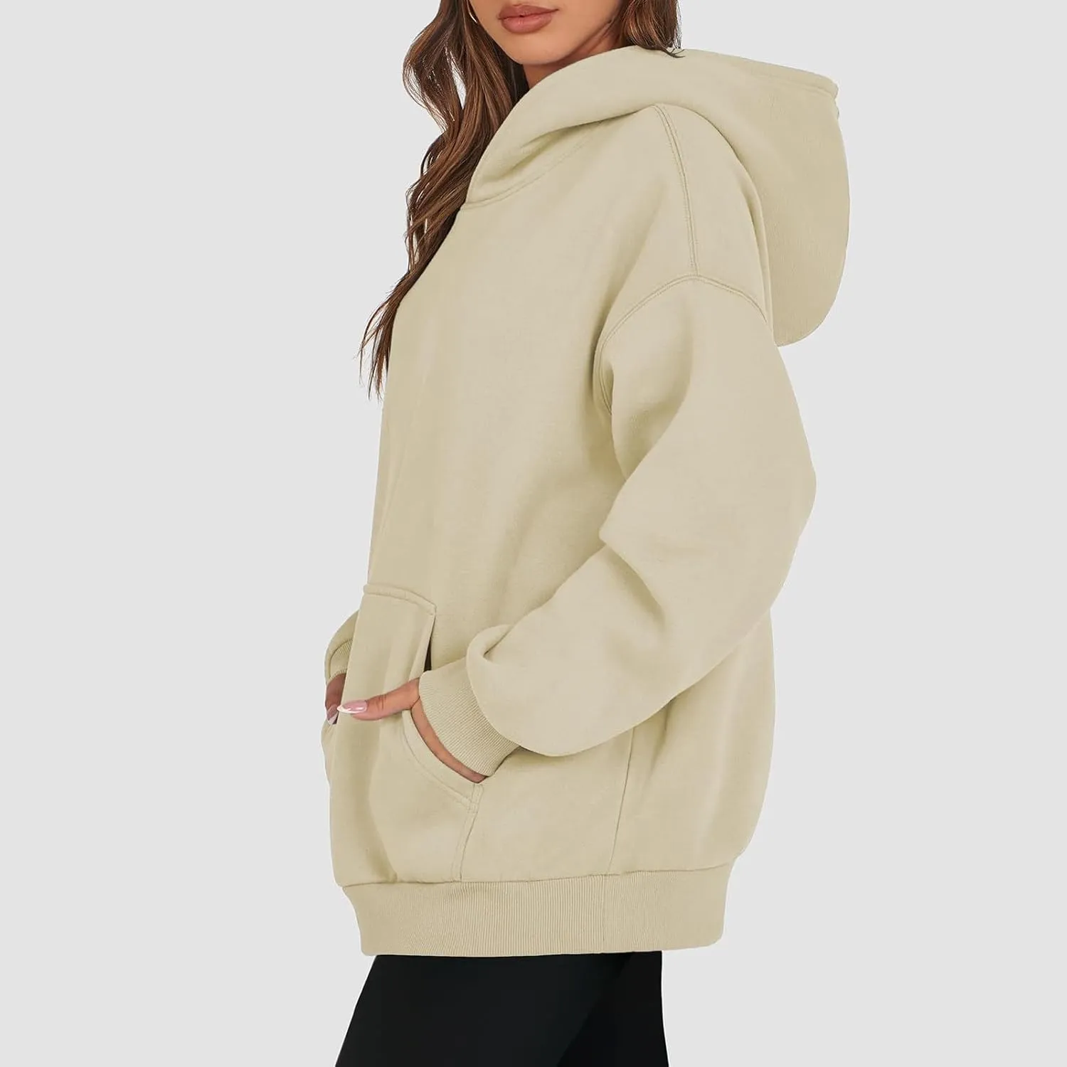 Womens Hoodies Oversized Sweatshirts Long Sleeve Fleece Hooded Sweatshirt Casual Pullover Top Fall Outfits with Pocket